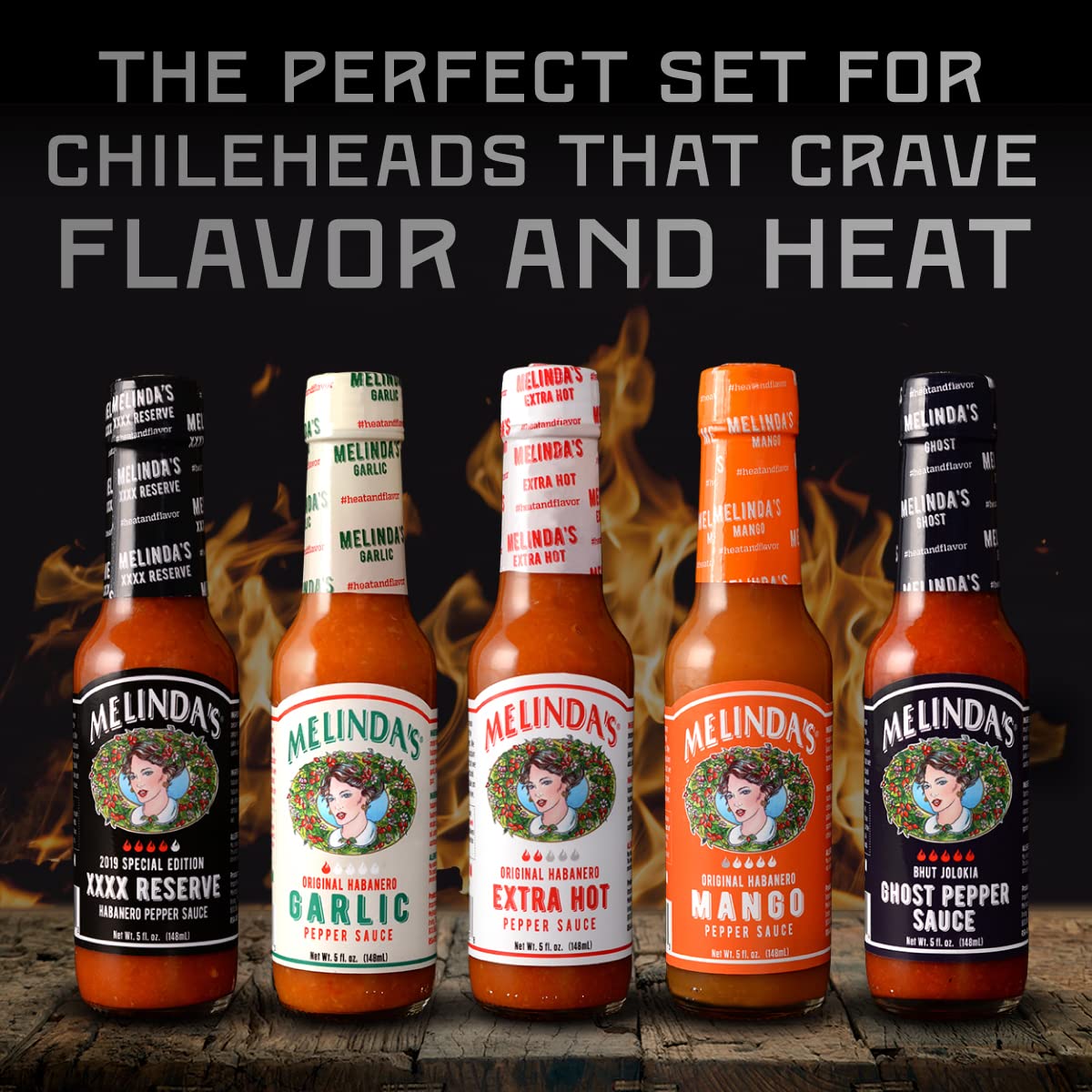 Melinda’s Hot Sauce Variety Pack - Extra Spicy Gourmet Hot Sauce Gift Set with Variety of Heat Levels - Includes XXXXtra Reserve, Garlic Habanero