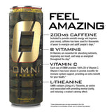 OMNI Energy Drink Pineapple MK2 12 Oz (Pack of 12) | Contains 200mg Clean Caffeine, B Vitamins | Sugar-Free, Low Calorie, Energy Drink for All-Day