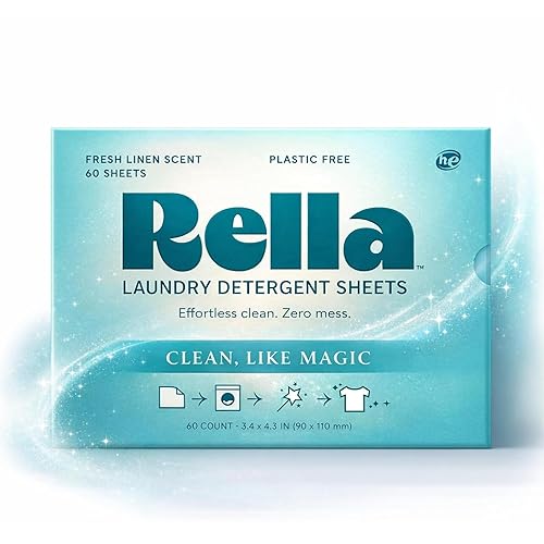 Rella Magical Laundry Detergent Sheets, 120 Loads | Dissolves Fast, Lifts Stains, Gentle on Skin | Heavy Jug Free, Plastic Free, Forever Chemical Free