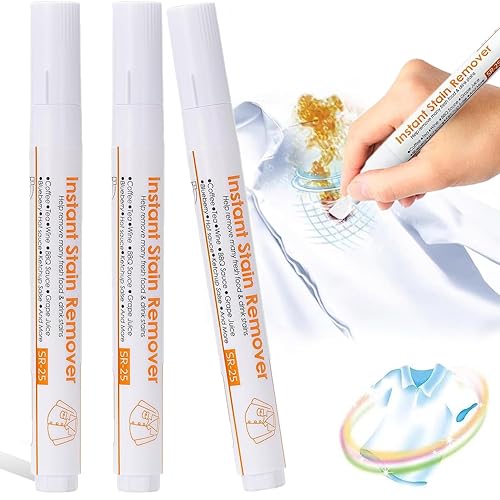 3PCS New Bleach Pen,Portable Travel Bleach Pen for Clothing Stain Removal,Clothes Stain Remover Pen Grease Stain Remover Wash Free Laundry Clean Pen