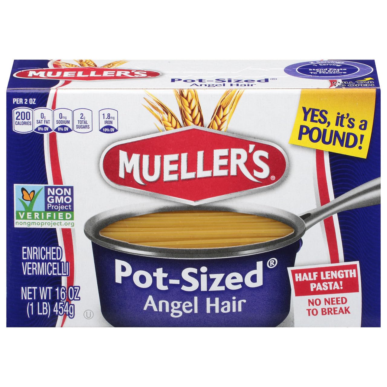 Mueller's, Pot-Sized Angel Hair Pasta, 16 Ounce