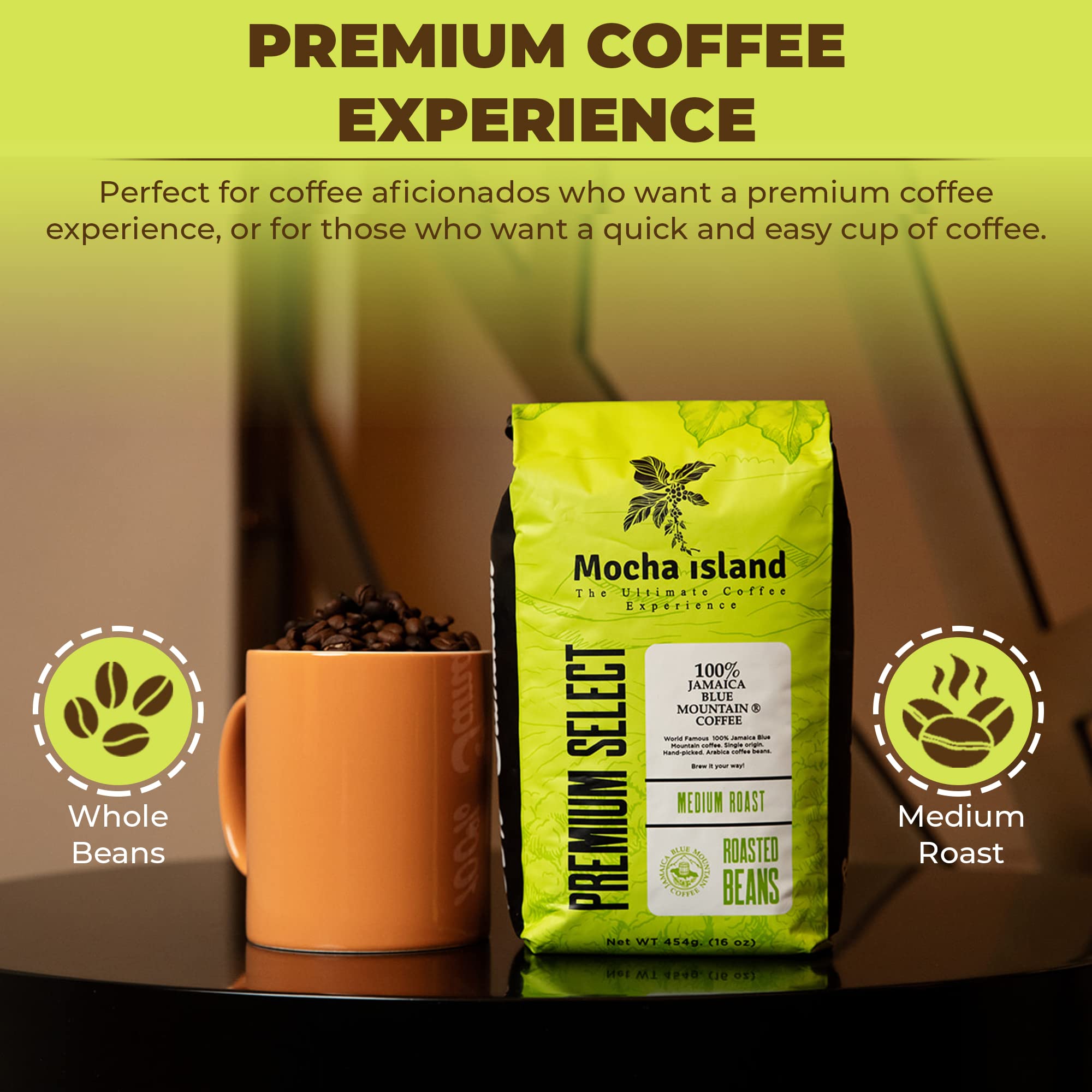 Mocha Island Coffee Jamaican Coffee Beans (1lb)