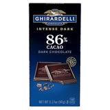 Ghirardelli, Premium Dark 86% Cacao Dark Chocolate Bar, Bold Extra Dark Chocolate with Rich Cocoa Notes, 3.2 Ounce