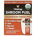 VitaCup Shroom Fuel, Mushroom Based Instant Coffee Alternative Packets, Mushroom Coffee Substitute w/Cacao, Cinnamon, Chaga, Lions Mane, & Maca