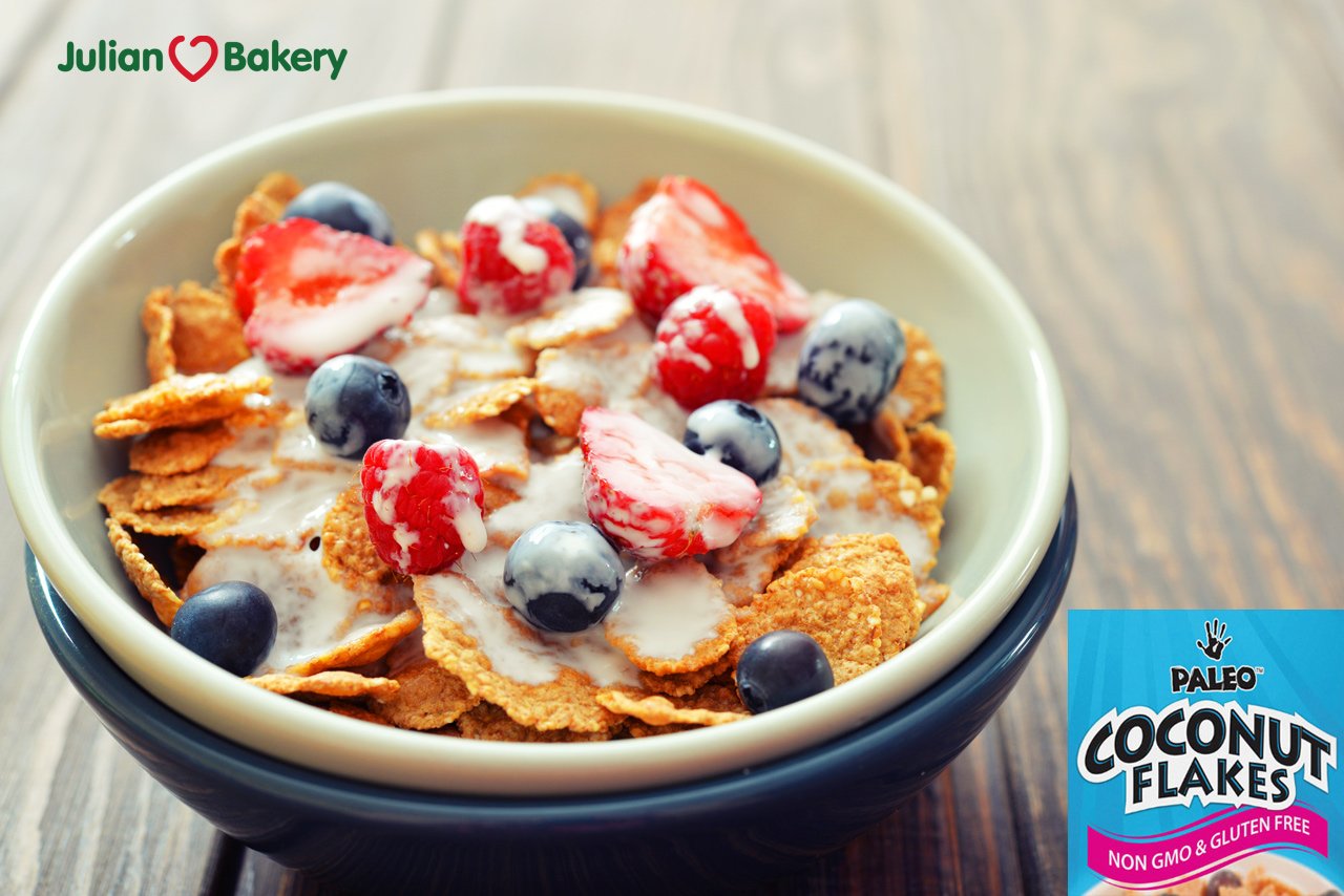 Julian Bakery Paleo Coconut Flakes (Low Carb & Gluten Free) Cereal, 10 Servings