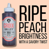 Croix Valley Sweet Peach BBQ Sauce - 3 Pack (11 oz Plastic Bottles) - Ripe Peach Sweetness with Bright Tang - Gluten-Free, No MSG, No High Fructose