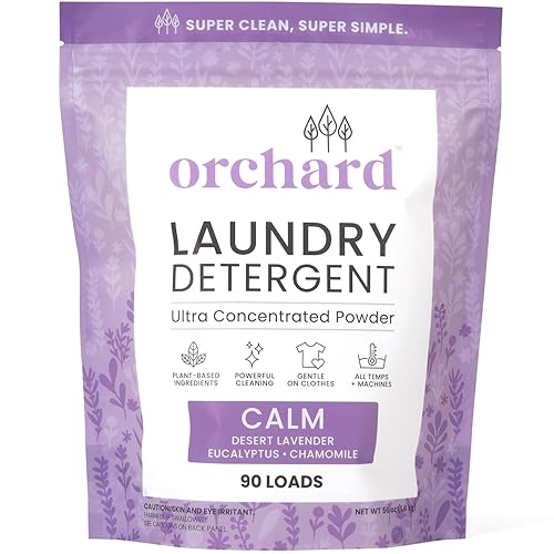 Orchard Laundry Detergent Powder Natural Deep Cleaning Laundry Powder for Sensitive Skin - Lavender Chamomile - Plant Based Effective Ingredients - 90