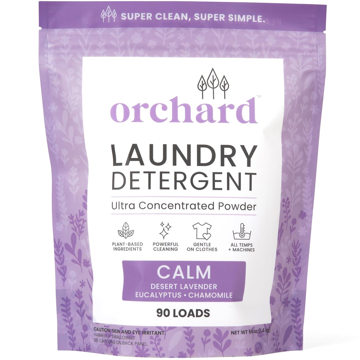 Orchard Laundry Detergent Powder Natural Deep Cleaning Laundry Powder for Sensitive Skin - Lavender Chamomile - Plant Based Effective Ingredients - 90