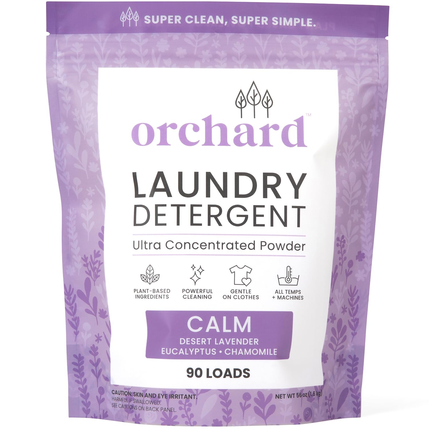 Orchard Laundry Detergent Powder Natural Deep Cleaning Laundry Powder for Sensitive Skin - Lavender Chamomile - Plant Based Effective Ingredients - 90