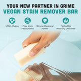 Kind Laundry - Vegan Stain Remover Bar, Travel Natural Stain Remover for Clothes, Gluten-and-Cruelty-Free Laundry Stain Remover, Unscented Baby Stain