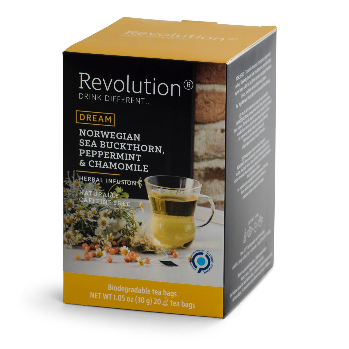 REVOLUTION TEA® Norwegian Chamomile Tea Bags [THE ORIGINAL] - Norwegian Sea Buckthorn, Peppermint & Chamomile - Herbal Tea Blend - Premium Full Leaf
