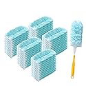 50 Count Duster Refill for Swiffer Duster, Heavy Duty Duster Refills with 2 Handle, 360° Dusters Refills Kit with 4X Microfibers, Disposable Dusters