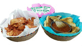 Jacq & Jürgen - 3 Pack Crown Tortilla Baskets with 1 Cotton Tortilla Cloth - Handwoven Palm Tortillero Bundle, Traditional Mexican Kitchen Décor