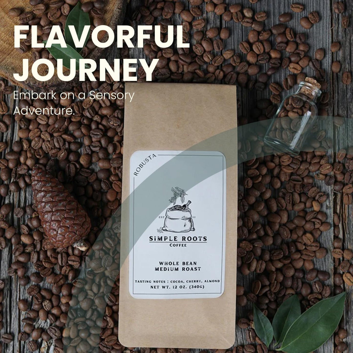 Indian Robusta Premium Ground Coffee Powder, Medium Roast | Smooth & Rich Flavor with Low Acid & High Caffeine | Patio Dried for Gourmet Brewing