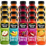 Minute Maid Juice-To-Go 12oz Bottles Variety 20 Pack - 100% Juice & Fruit Blends (Orange, Apple, Tropical, Cranberry Apple Raspberry, Cranberry Grape)