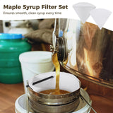 18 PCS Maple Syrup Filters Set, 3 Pcs Heavy Duty Boiling Filters & 15 Pcs Thin Non-Woven Fabric Pre Filter, Deep Cone-Shaped Strainers for Syrup, Oil