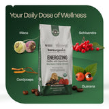 Energizing Artisan Ground Coffee with Superfoods, Medium Roast, Non-GMO & Gluten-free, Maca, Guarana, Cordyceps & Schisandra - 10 oz