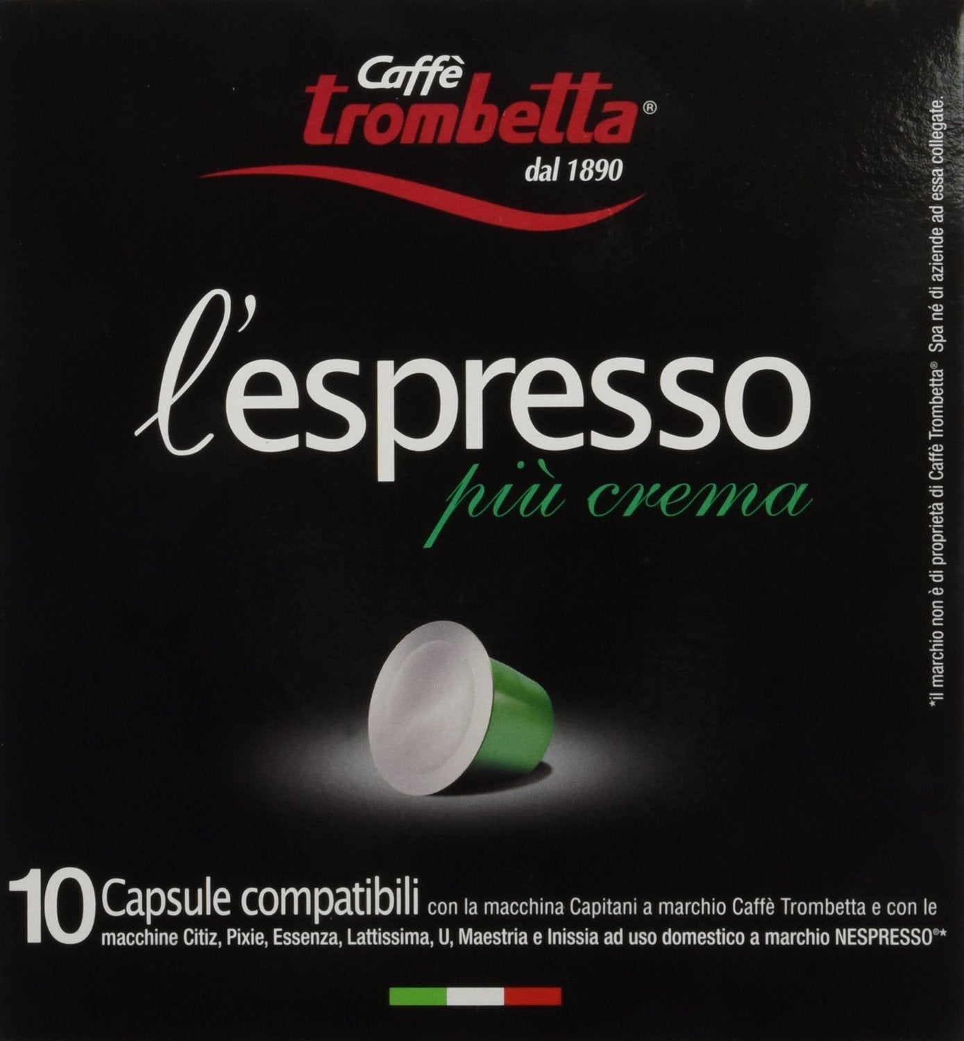 Trombetta l'espresso Piu Crema, (Pack of 8)