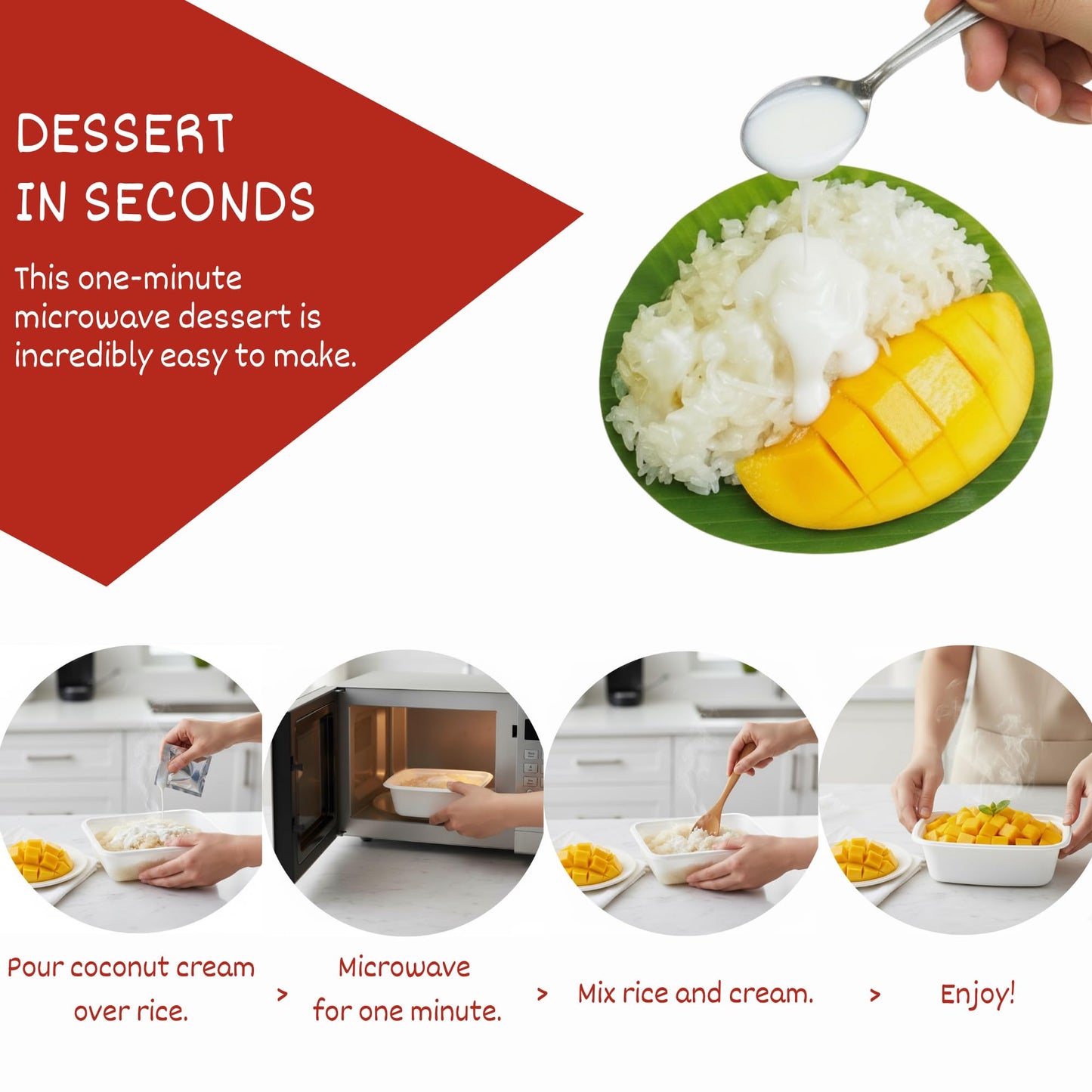 24Vegan - Sweet Coconut Sticky Rice | Ready to Eat Vegan Dessert, Gluten-Free | Organic Coconut Rice Pudding (7.8oz) - Pack of 1
