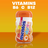 Mentos Gum with Vitamins, Sugar Free Chewing Gum with Xylitol, Citrus Flavor, Vitamins B6, B12 and C, Bottle of 45 (Bulk Pack of 4)