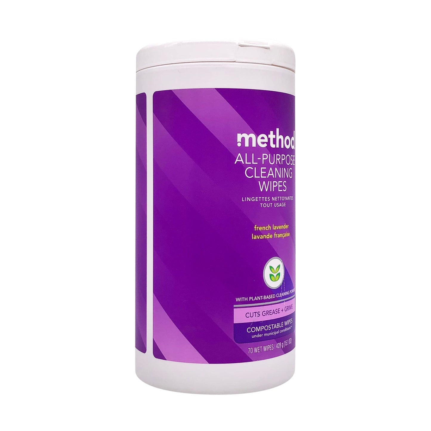 Method All-Purpose Cleaning Wipes, French Lavender, Multi-Surface, Compostable, 70 Count (Pack of 1)