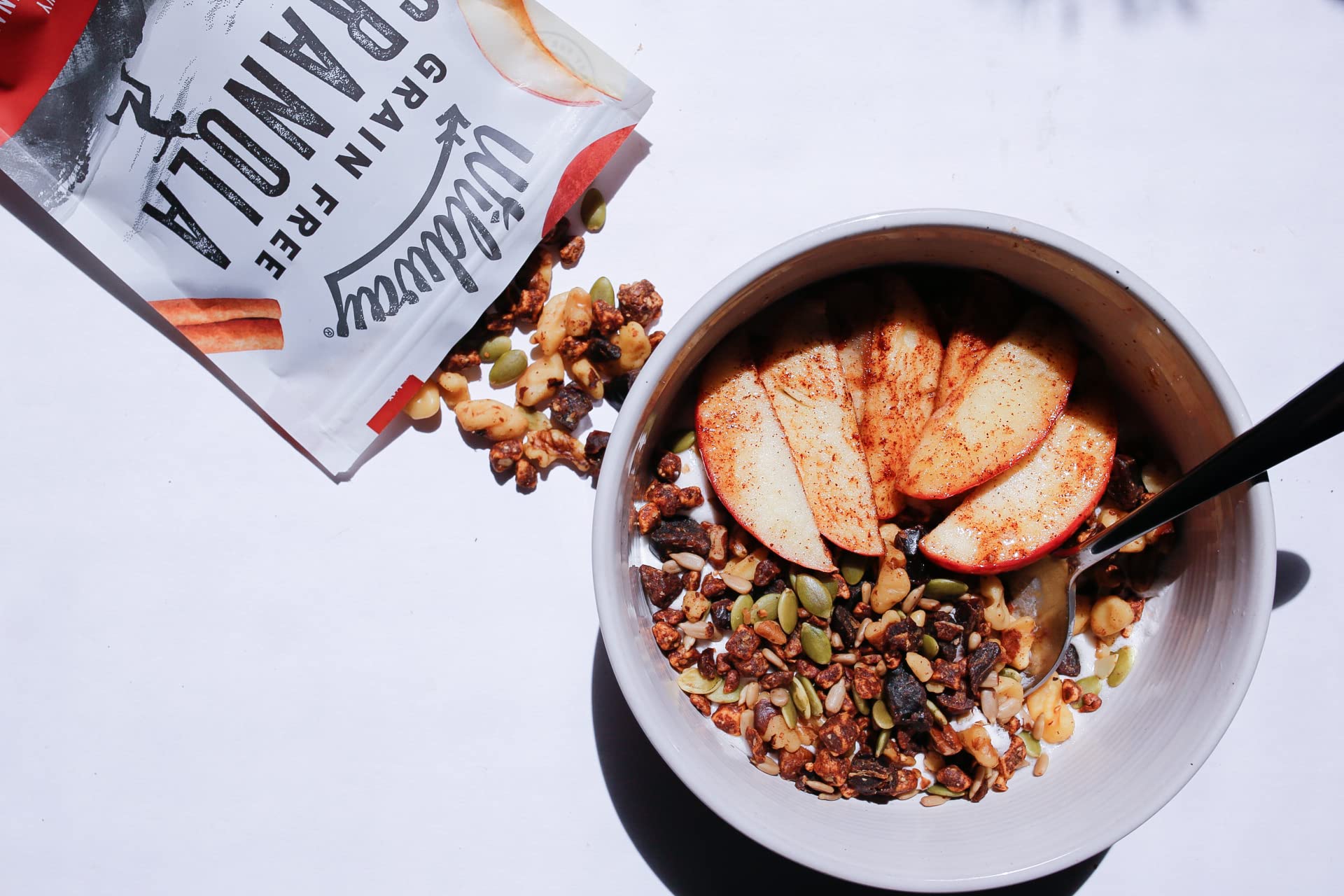 Wildway Keto Granola Snack Packs| Apple Cinnamon | Grain-Free Certified Gluten-Free Cereal | Vegan, Low Carb & No Sugar Added | Paleo-Friendly