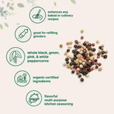 Micro Ingredients Organic Whole Rainbow Peppercorns, 2lbs | Premium Whole Peppercorns for Grinder Refill | Great for Seasonings, Meats & Vegetables |