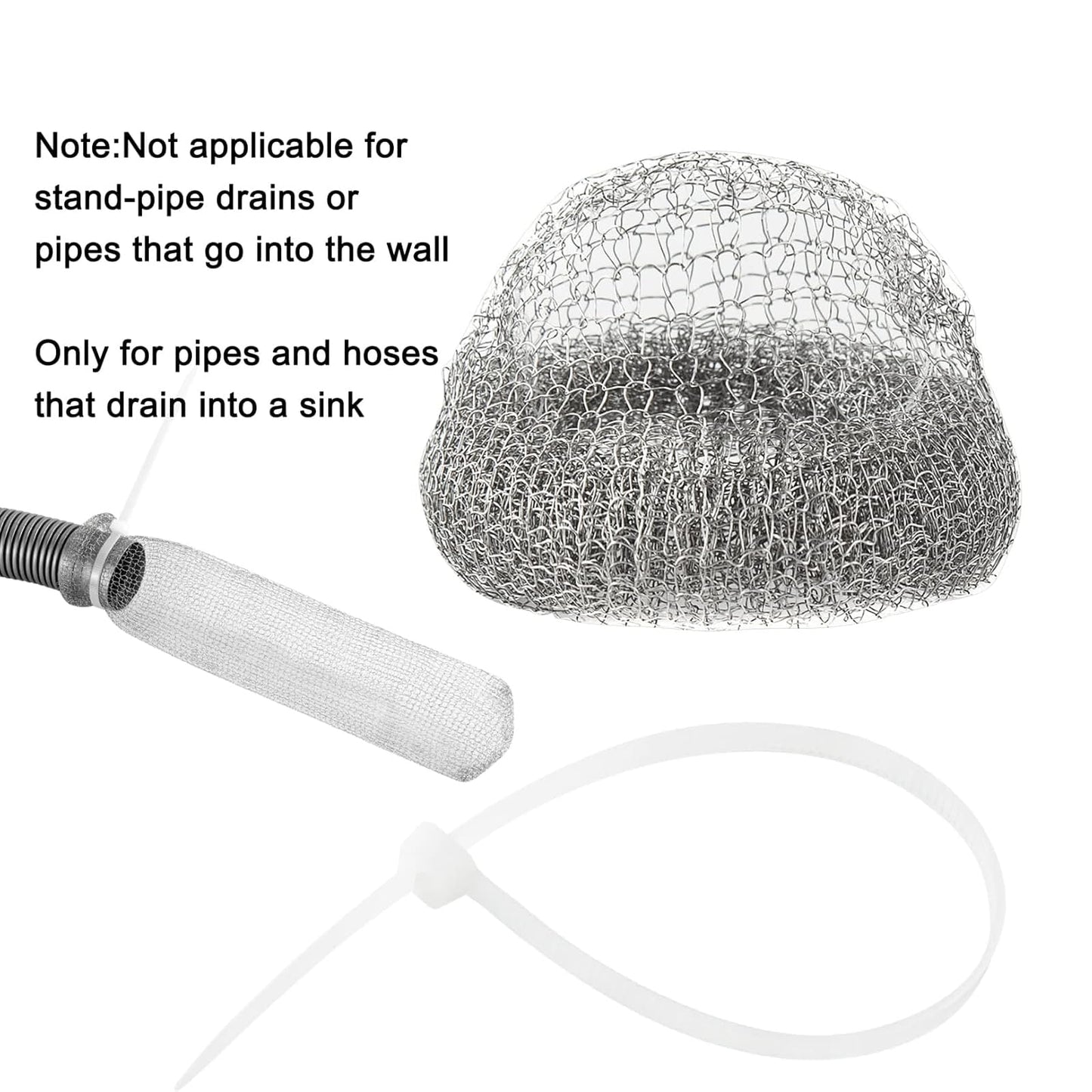 24Pcs Washing Machine Lint Trap Hose Filter, Mesh Drain Catcher, Washer Sock Lint Remover, Rust-Free Snare Laundry Filter with Nylon Cable Ties