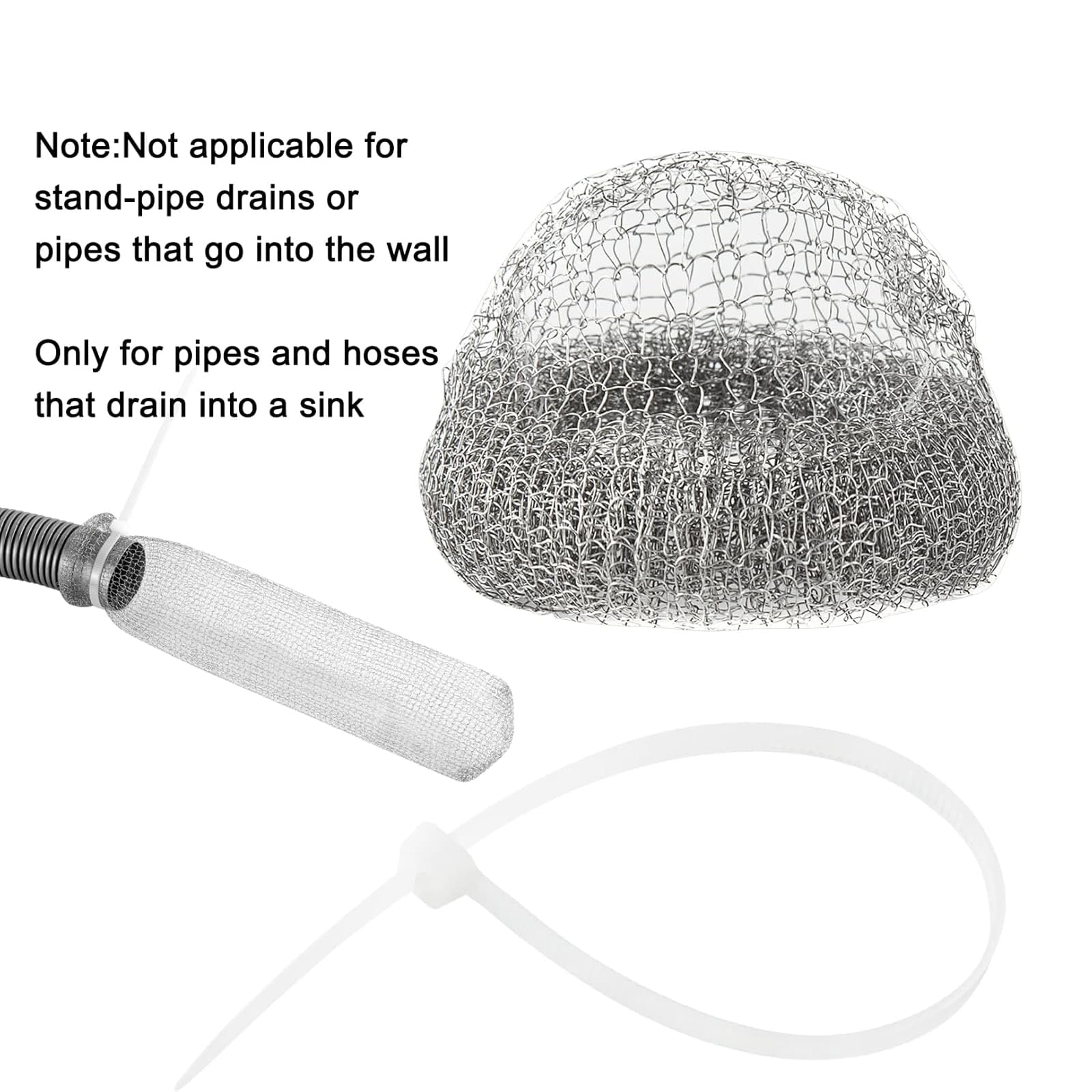 24Pcs Washing Machine Lint Trap Hose Filter, Mesh Drain Catcher, Washer Sock Lint Remover, Rust-Free Snare Laundry Filter with Nylon Cable Ties