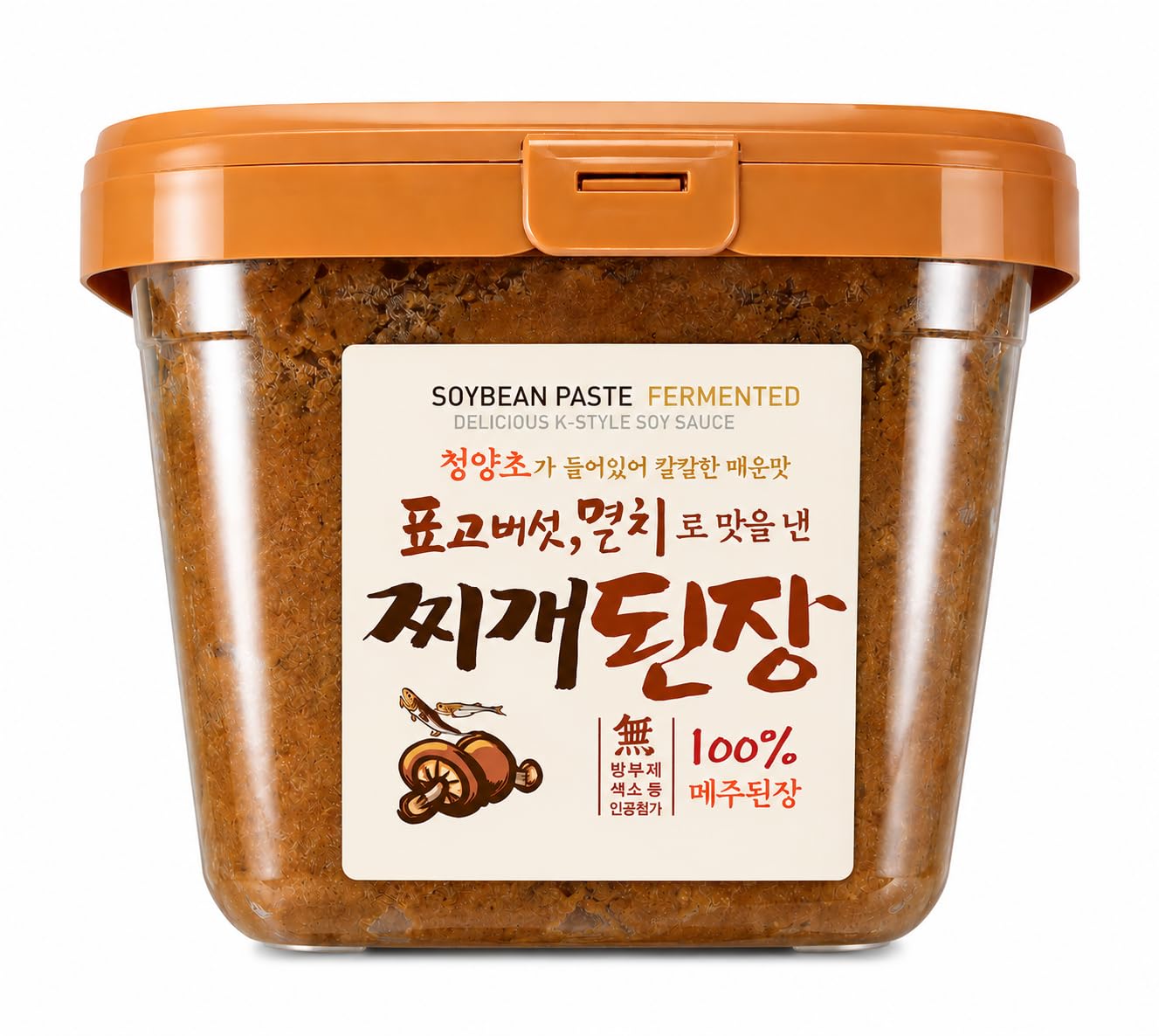 Korean Soybean Paste Doenjang, Spicy & Savory Fermented Bean Paste with Cheongyang Chili Pepper, Mushroom & Anchovy Flavor, 100% Korean Ingredients