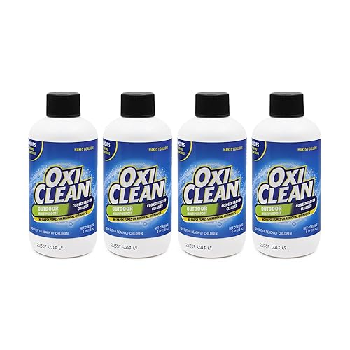 OxiClean Outdoor Multipurpose Super Concentrated Cleaner - Makes 4 Gallons Stain Remover Driveway for Concrete (4 Pack 6oz Bottle = Gallons) White 24