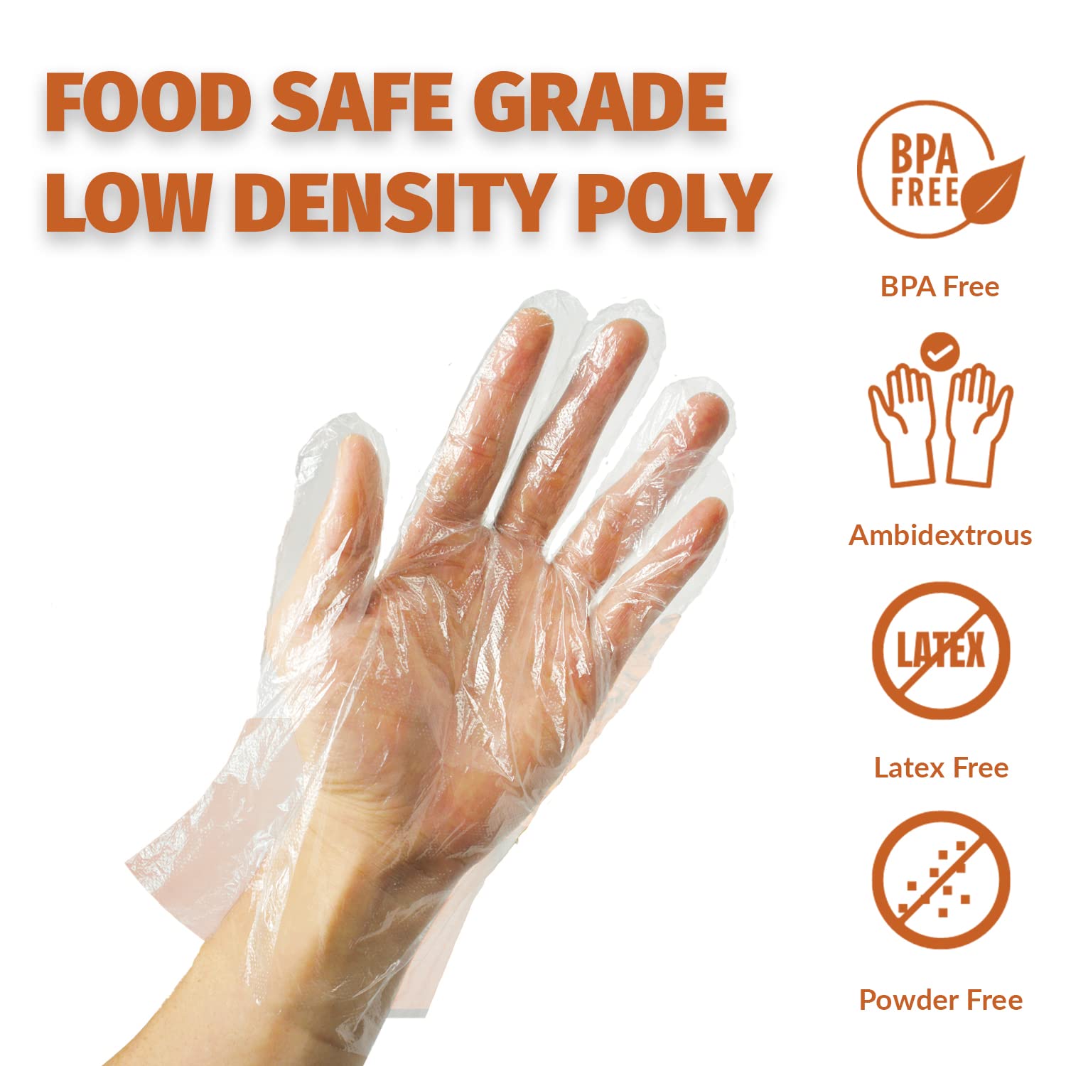 GORILLA SUPPLY 1000 BPA Free Premium Disposable Gloves Poly PE LDPE Plastic for Kitchen Food Handling Food Prep Latex & Powder Free (1000 Count