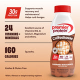 Premier Protein Coffehouse Caramel Macchiato Protein Shake with Caffeine for Energy - 30g Protein, No Added Sugar, 24 Vitamins & Minerals, 11.5 fl oz