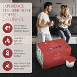 Lifeboost Dark Roast Low Acid Coffee K Cups - Single Origin Mold Free Non-GMO Organic Coffee Pods - Compatible with Keurig & Keurig 2 Machines - 10