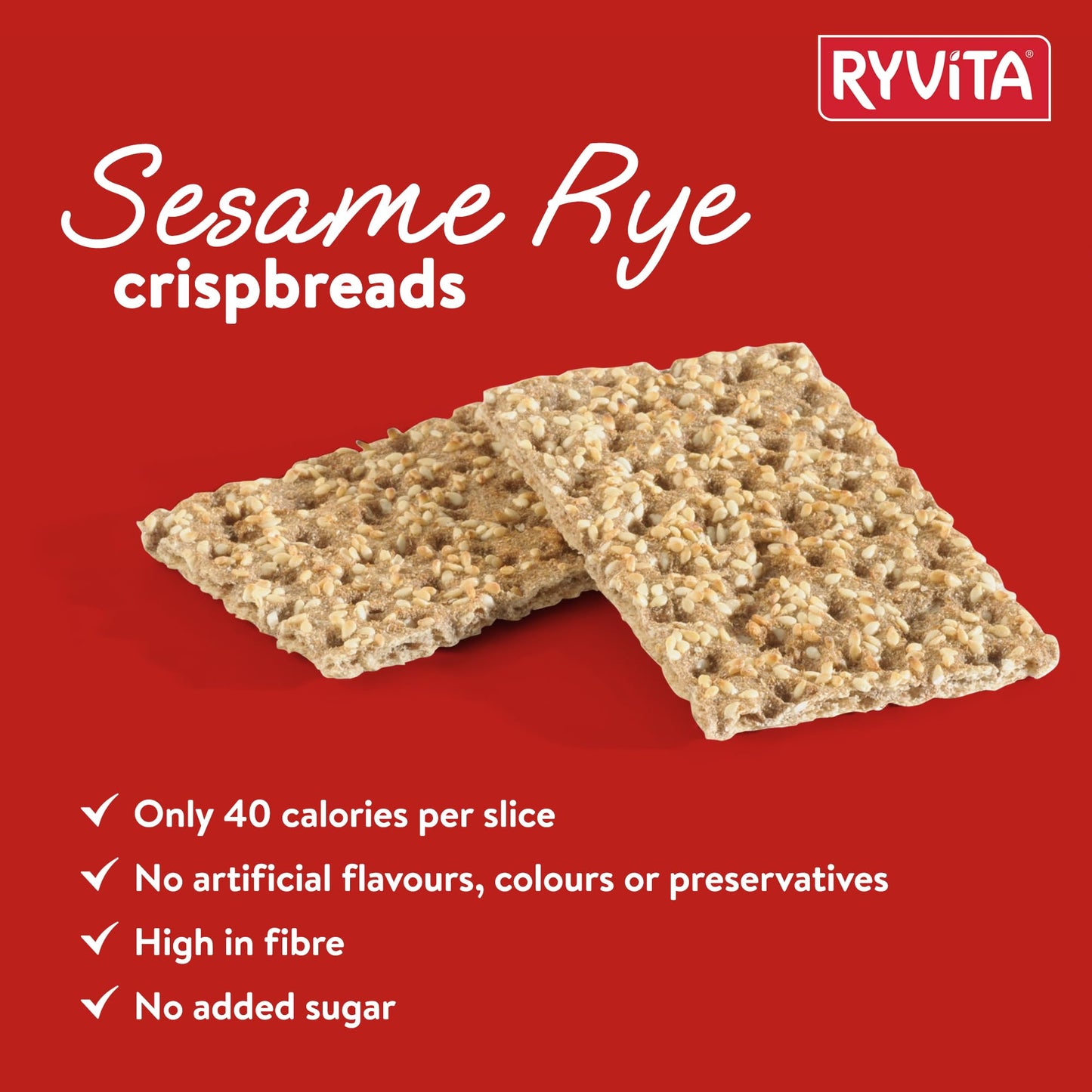 Ryvita Sesame Rye Crispbread, 125 GR