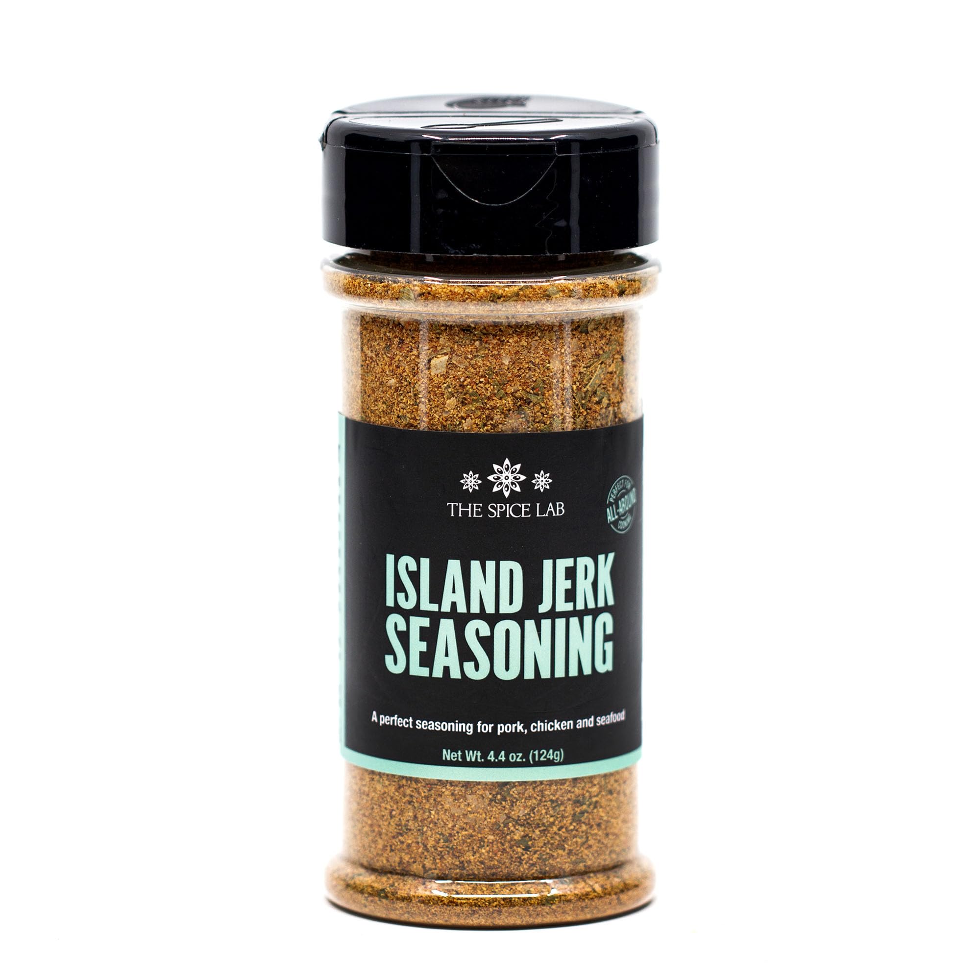 The Spice Lab Island Jerk Seasoning - All Purpose Jamaican Jerk Chicken Blend for Chicken Liver, Ground Pork & Seafood - 4 oz Shaker Jar - Kosher