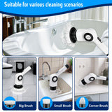 Electric Spin Scrubber,Cordless Cleaning Brush with 8 Replaceable Brush Heads,360°Power Scrubber for Tub and Floor Tile,with 3 Adjustable Speed