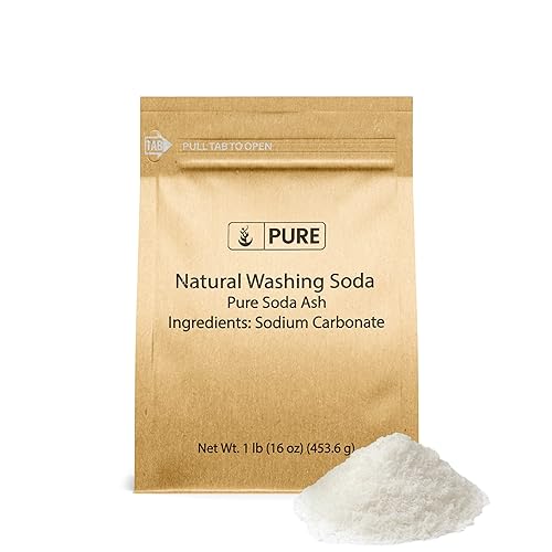 Pure Original Ingredients Natural Washing Soda (1 lb.), Eco-Friendly Packaging, Multi-Purpose Cleaner, Water Softener, Stain-Remover