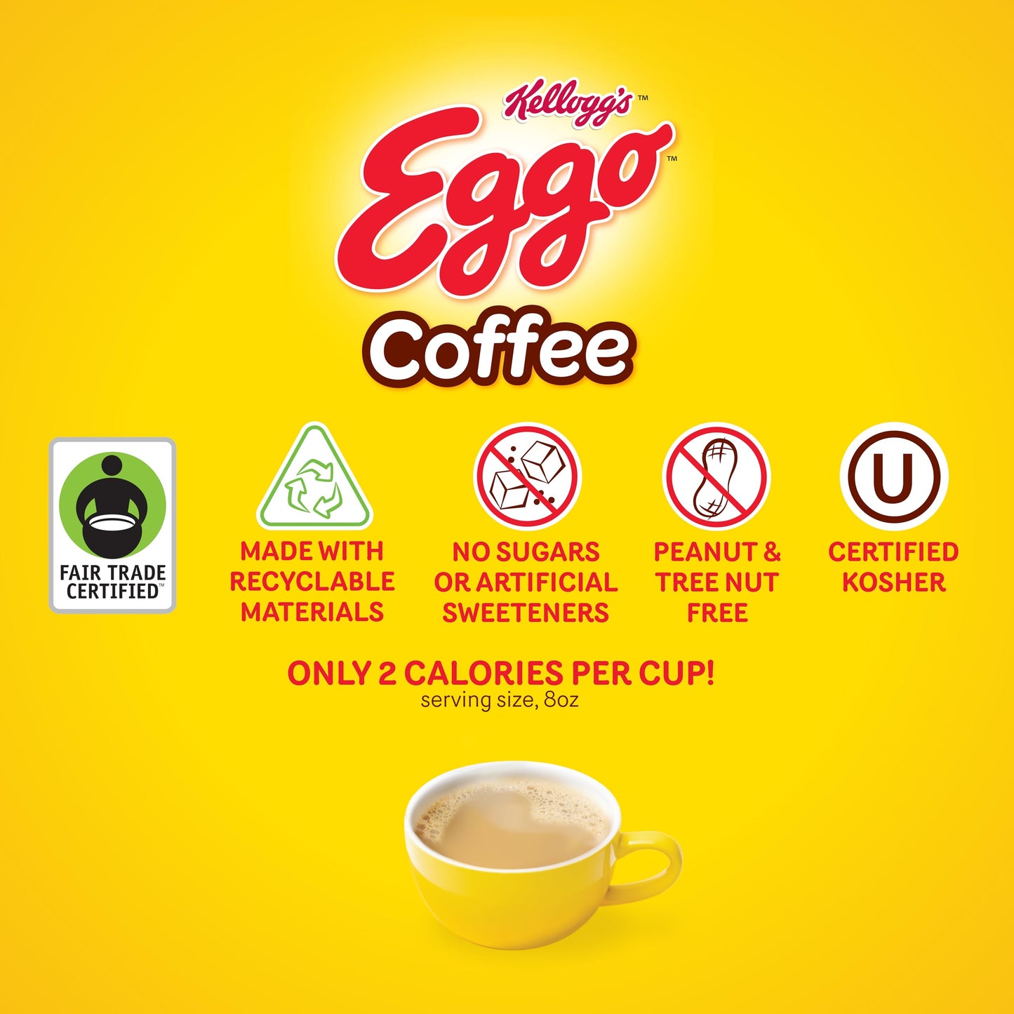 Eggo Beverages Maple Syrup Waffle Flavored Coffee Pods for Keurig K Cup Brewers, Fair Trade Certified, 40 Count - Sweet and Rich Breakfast Brew