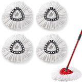 4 Pack Spin Mop Replacement Heads, Microfiber Spin Mop Refills, Easy Cleaning Mop Replace Heads for Floor Cleaning