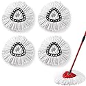 4 Pack Spin Mop Replacement Heads, Microfiber Spin Mop Refills, Easy Cleaning Mop Replace Heads for Floor Cleaning