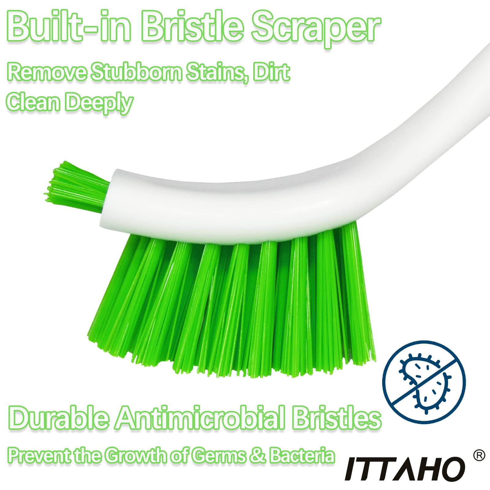 ITTAHO 3 Pack Dish Brush,Dish Scrub Brush, Kitchen Scrub Brush for Cleaning Dishes, Double Sided Bristles Scrubber Cleaner