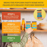 Franklin’s Gourmet Popcorn Organic Popcorn Kernels for Popping - 28oz Tub - Made in USA, Non-GMO & All-Natural - Old Fashioned Unpopped Popcorn