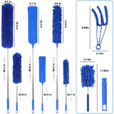 ZZ LAZYCOTTAGE 10 PCS Microfiber Cobweb Duster with Extension Pole (100 Inch Telescoping), Washable Dusters for Cleaning, Multifunctional Bendable