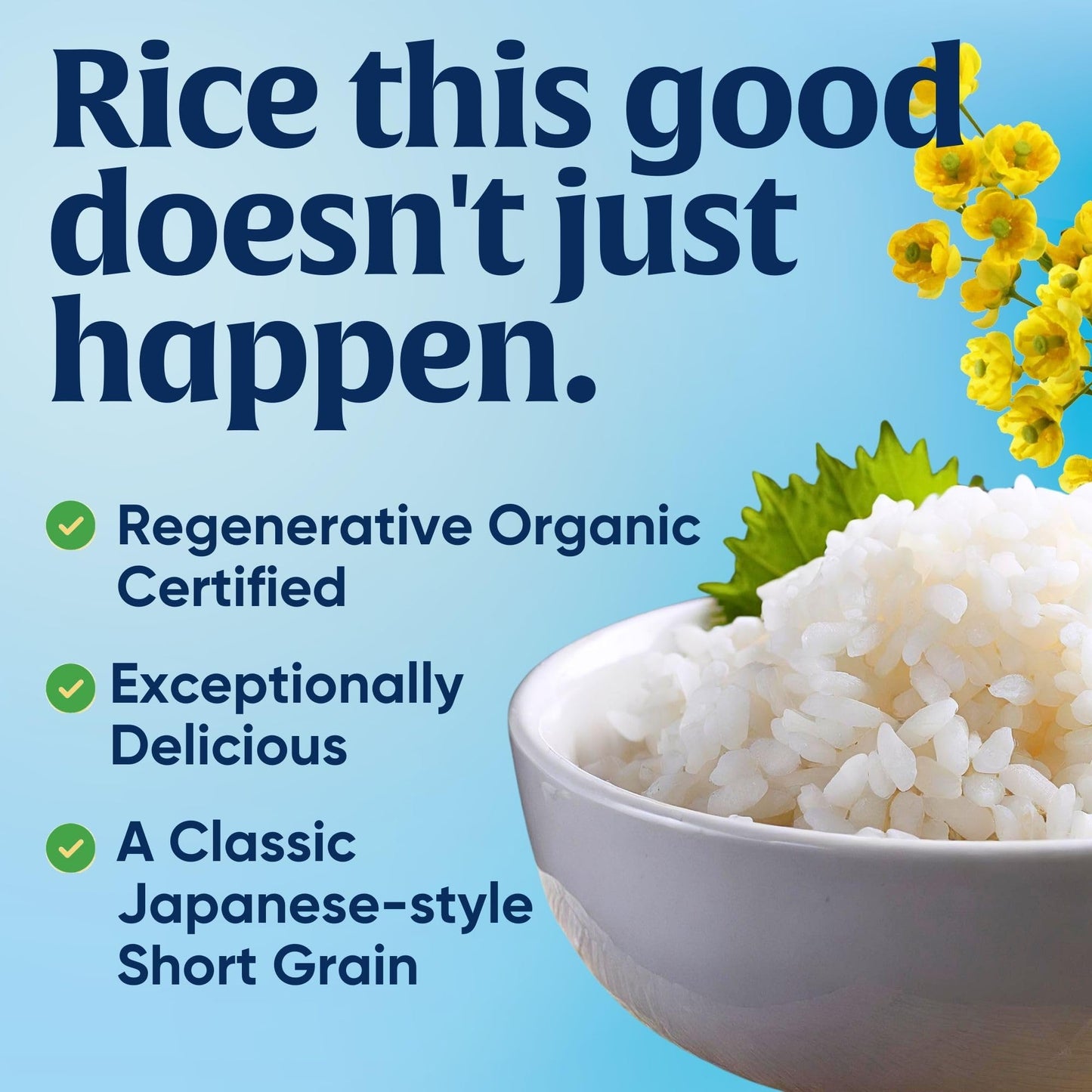 Lundberg Sushi Rice, Sticky White Japanese-Style Short Grains, Regenerative Organic Certified, 32 Oz