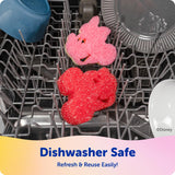 Scrub Daddy Mickey & Minnie Mouse Dish Sponges - Includes 2 Scrub Daddy Kitchen Sponges & 2 Scrub Mommy Dish Scrubbers - Dual-Sided, Odor-Resistant