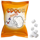 4E's Novelty 24 Pack Halloween Mini Marshmallows - Spook Poof - Indvidually Wrapped Vanilla Flavor - Halloweens Candy for Kids in Bulk, Snacks