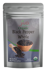 Jiva Organics Organic Whole Black Peppercorns 1 Pound - Pepper, Premium Grade for Grinder Refill