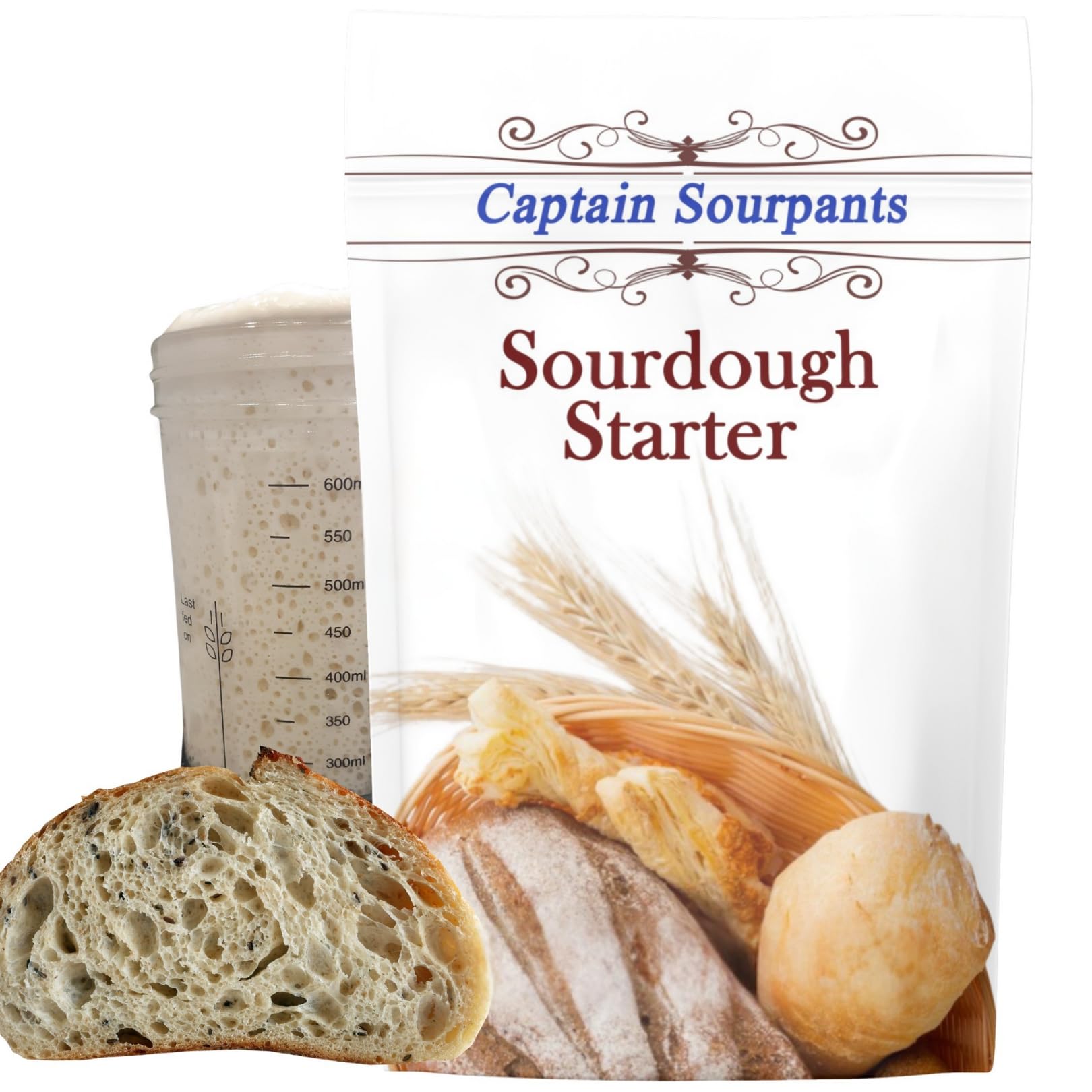 Mature Sourdough Starter Culture - 100+ Years Old Dehydrated Sourdough Starter Kit for Delicious Homemade Sourdough Bread - All-Natural and Healthy