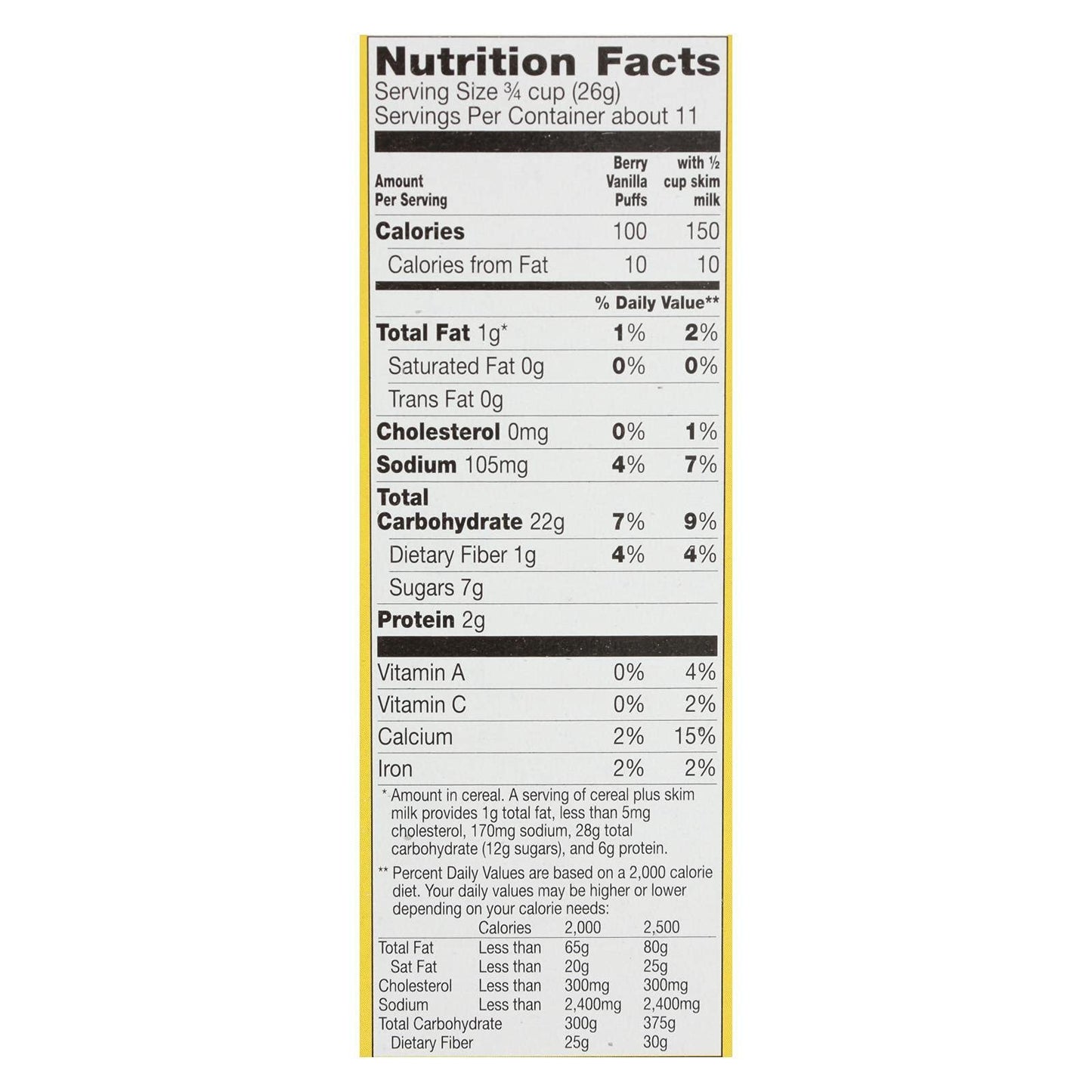 Cascadian Farm Organic Berry Vanilla Puffs Cereal, 10.25 Ounce - 12 per case.